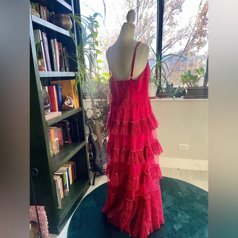 NWT Hutch Freya Sleeveless Tiered Tulle Maxi Dress - Picture 7 of 9